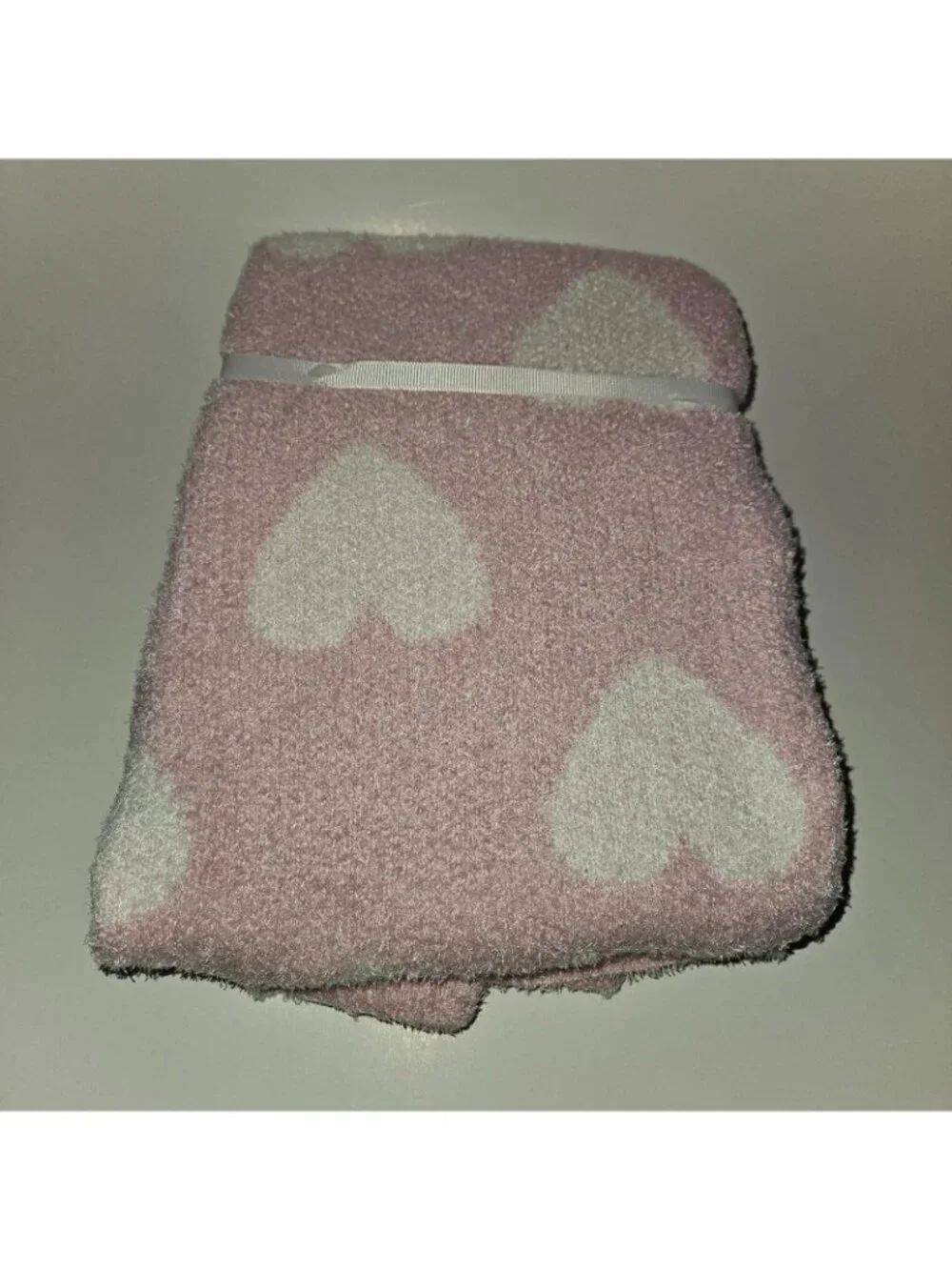 NEW Gerber Modern Moments Knit Baby Blanket Pink White Hearts 30x40 Soft